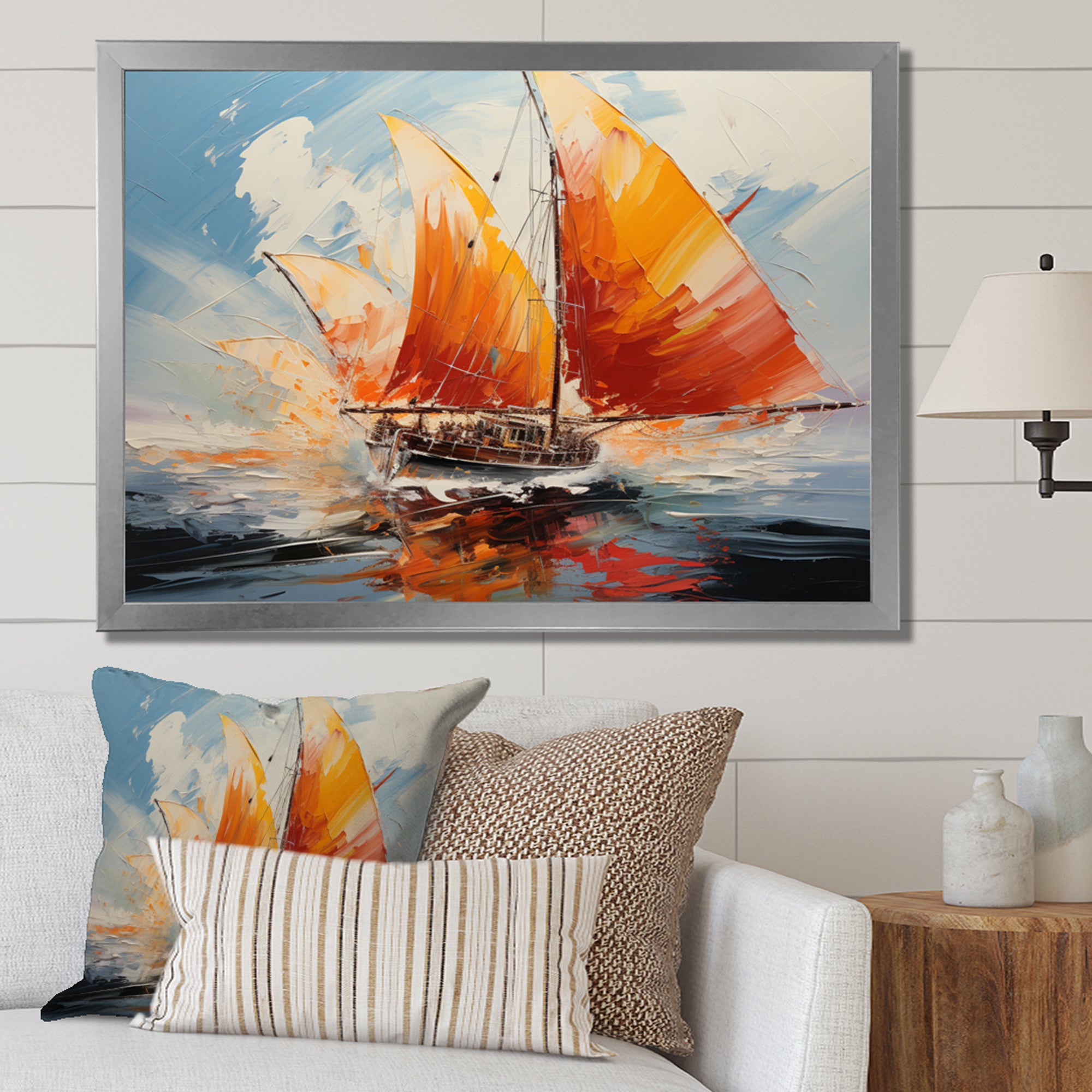Boat Energetic Sails - Boat Canvas Wall Art