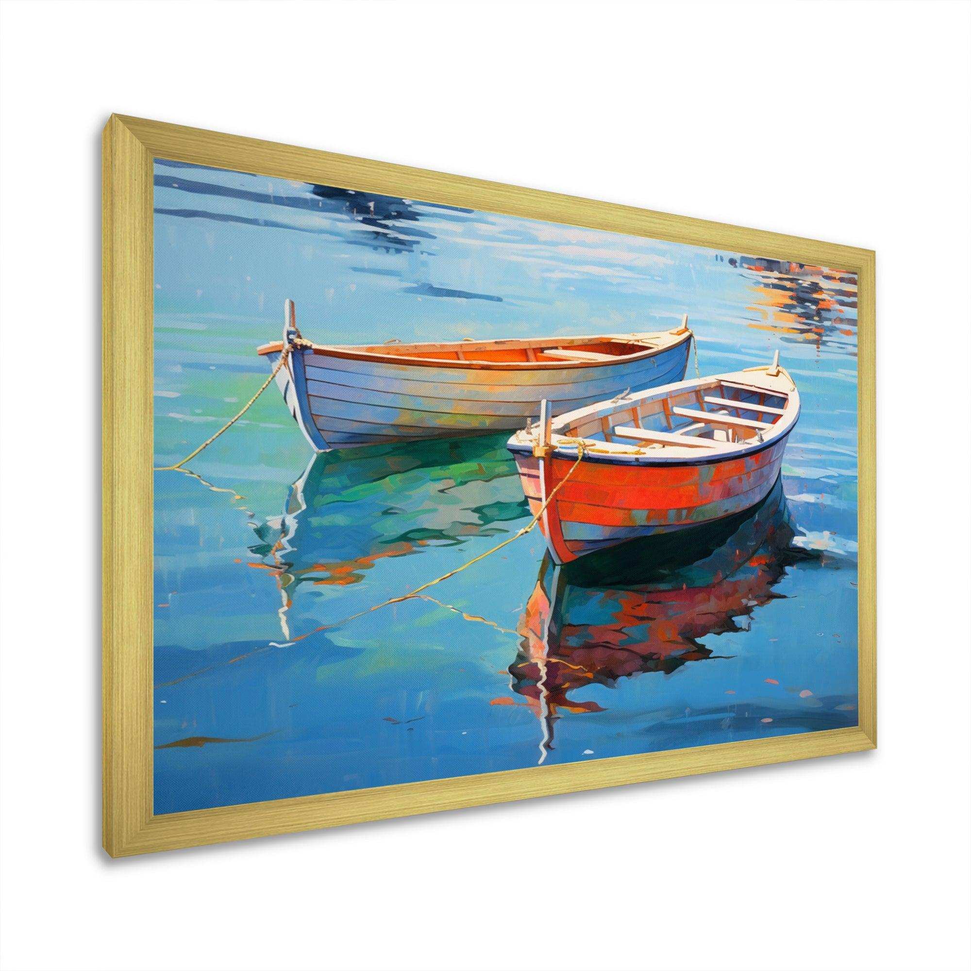 Boat Harmonic Waters - Transportation Canvas Wall Art