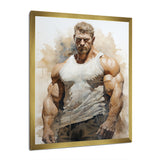 Bodybuilding Front Relaxed Pose I - Aerobic & Bodybuilding Canvas Wall Art