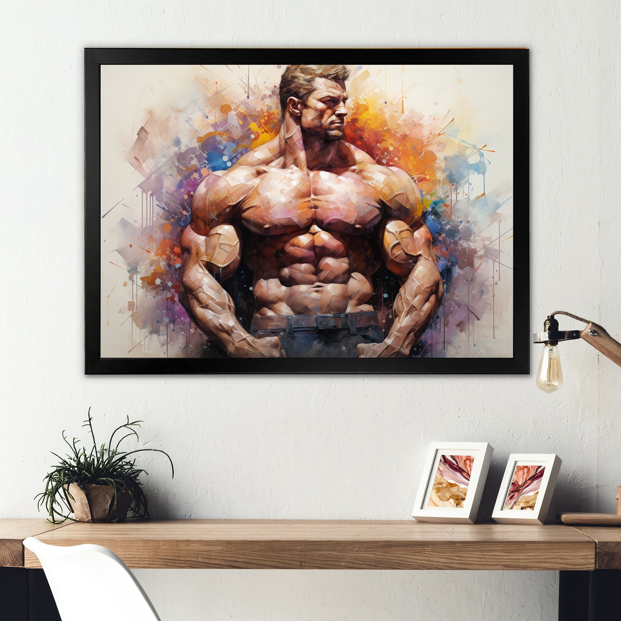 Bodybuilding Muscle Symphony I - Aerobic & Bodybuilding Canvas Wall Art