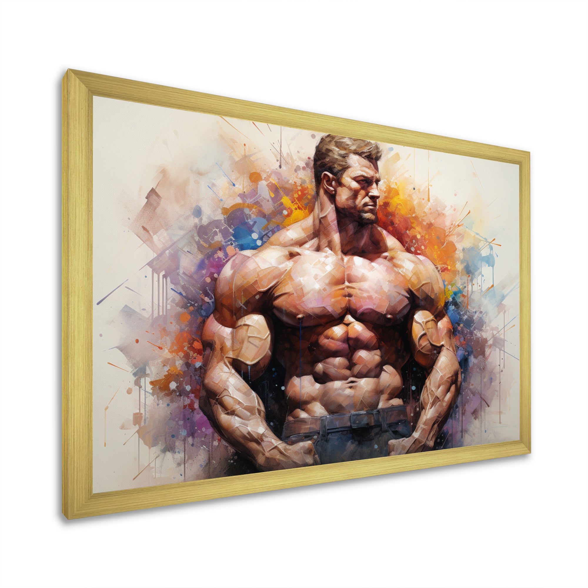 Bodybuilding Muscle Symphony I - Aerobic & Bodybuilding Canvas Wall Art