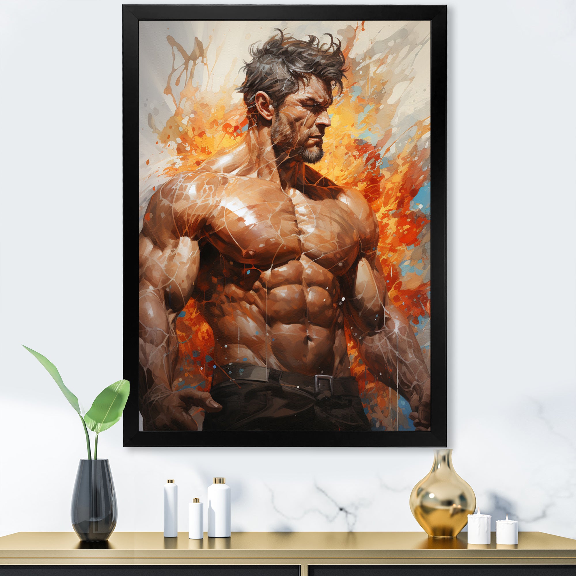 Bodybuilding The Flex - Aerobic & Bodybuilding Canvas Wall Art