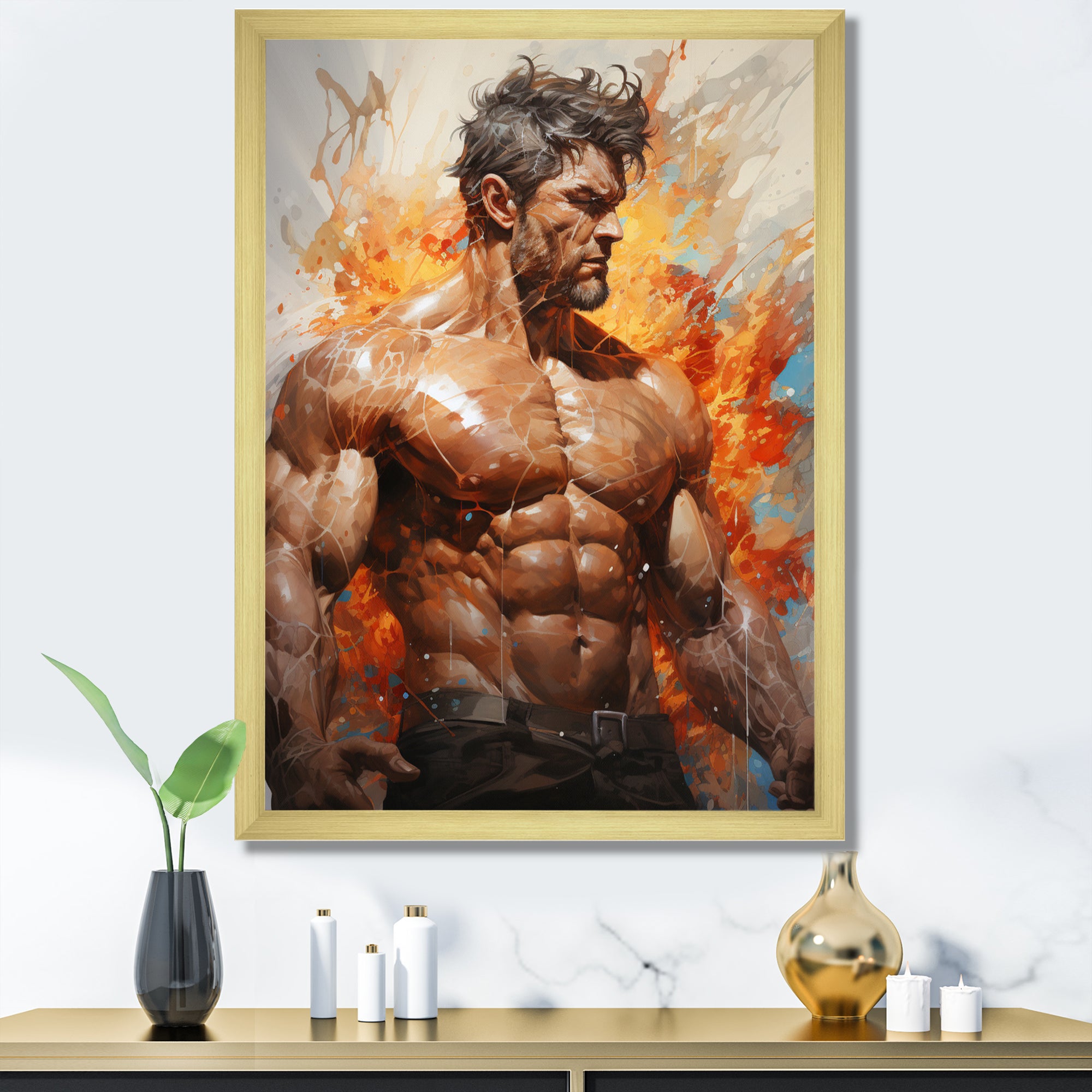 Bodybuilding The Flex - Aerobic & Bodybuilding Canvas Wall Art