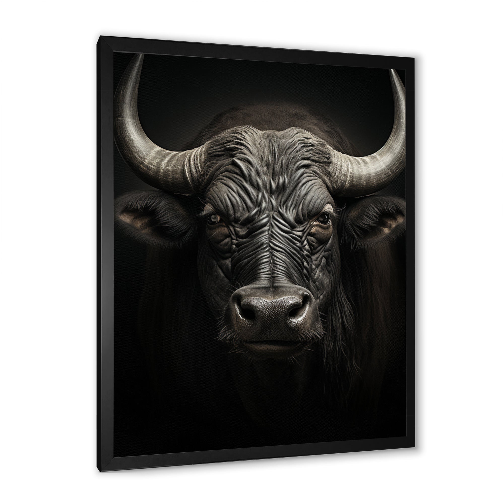 Grey Buffalo Majestic Horns - Buffalo Wall Art Prints
