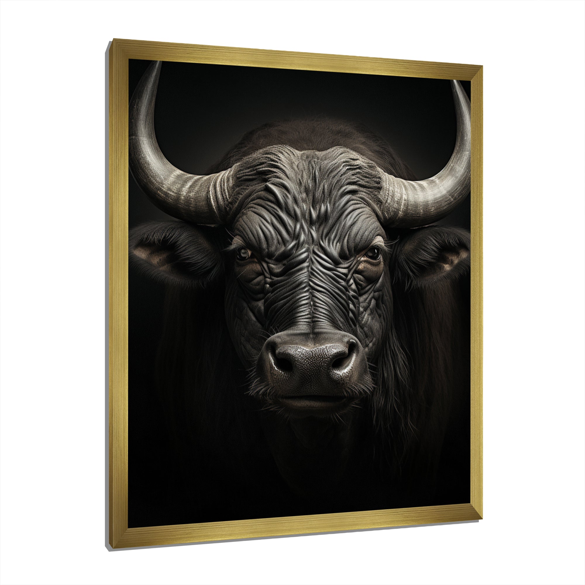 Grey Buffalo Majestic Horns - Buffalo Wall Art Prints