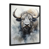 Grey Buffalo Majestic Profile Pointillism - Buffalo Wall Art Prints