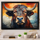 Buffalo Majestic Bison Geometric - Brown Bison Wall Art