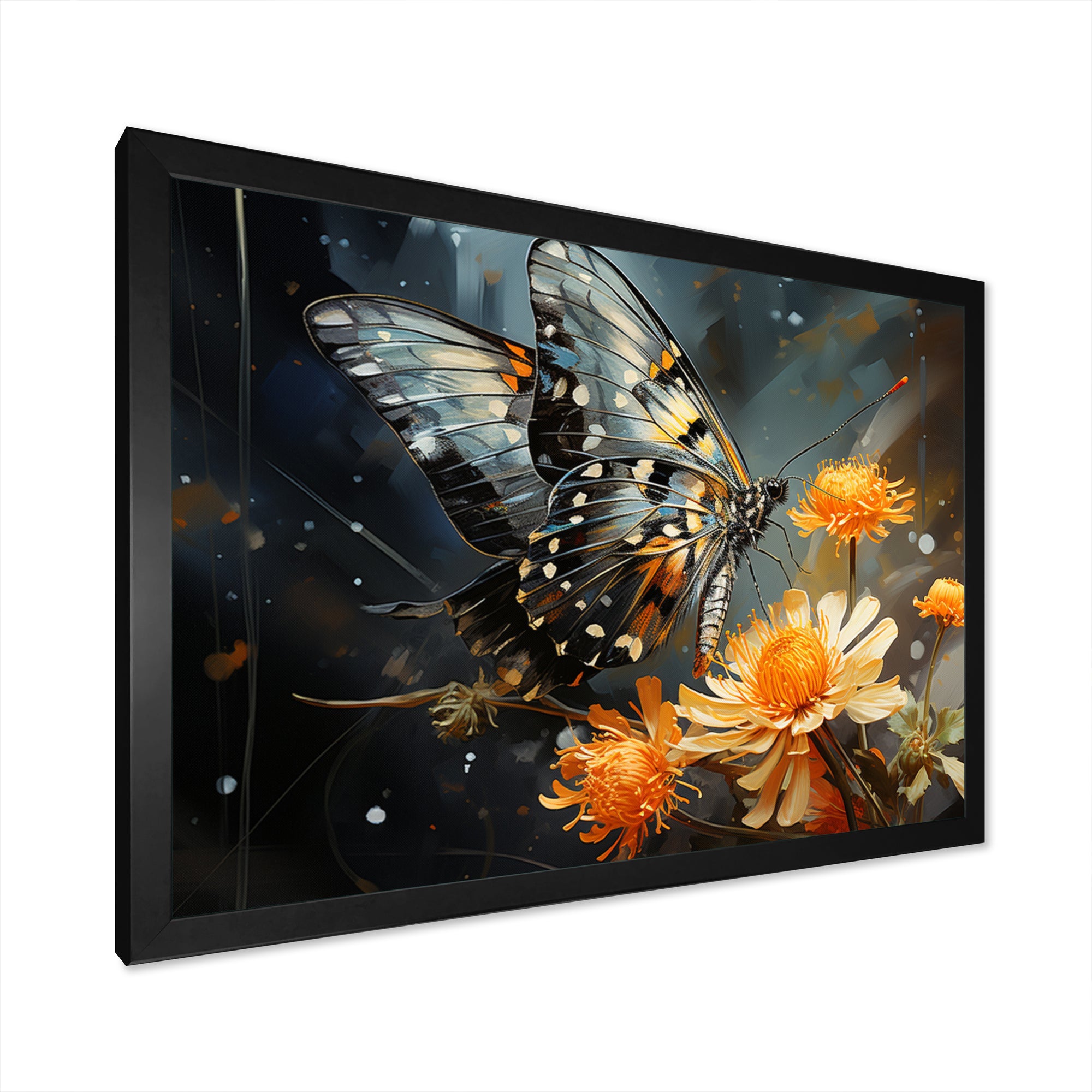 Yellow Black Butterfly Haven - Butterfly Canvas Wall Art