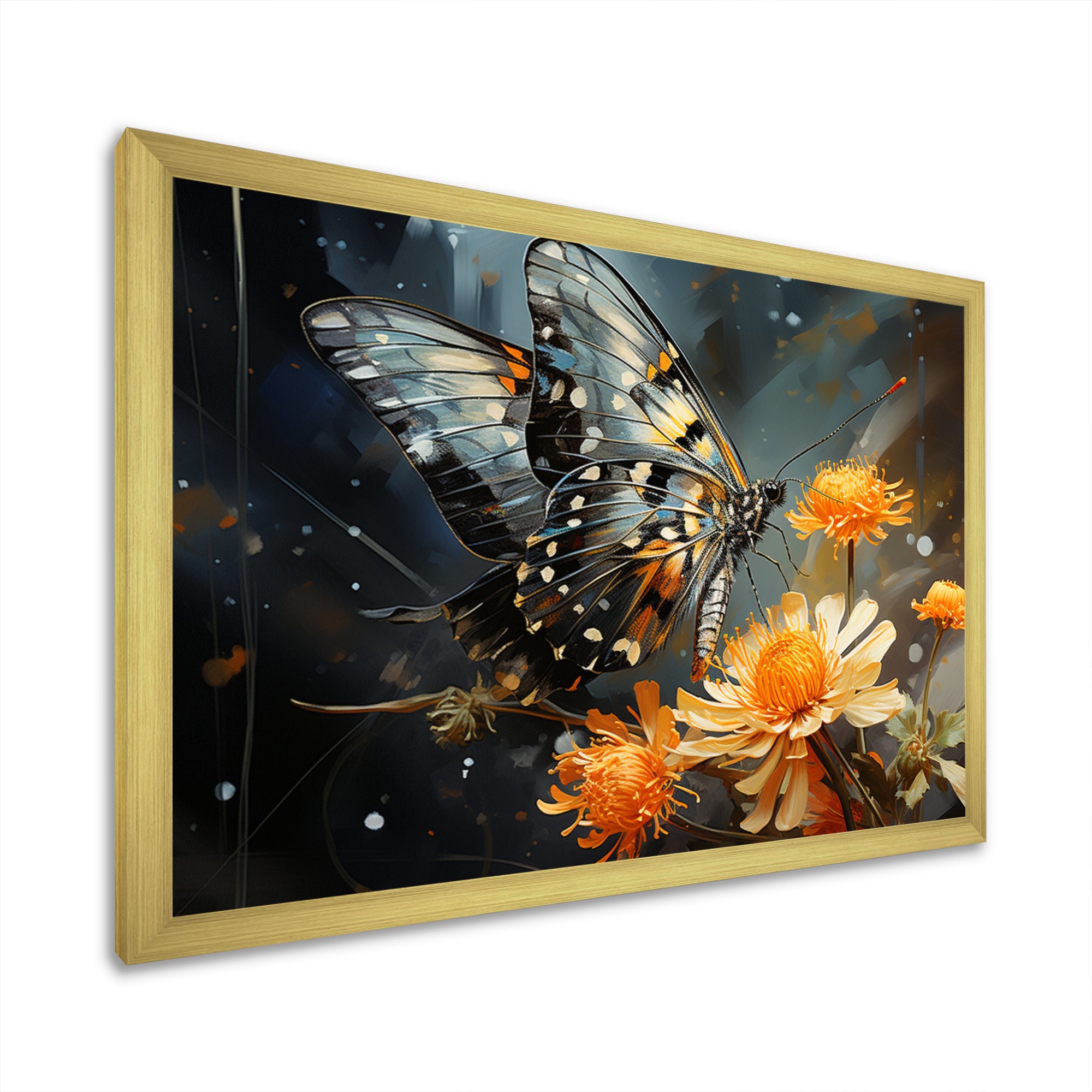 Yellow Black Butterfly Haven - Butterfly Canvas Wall Art
