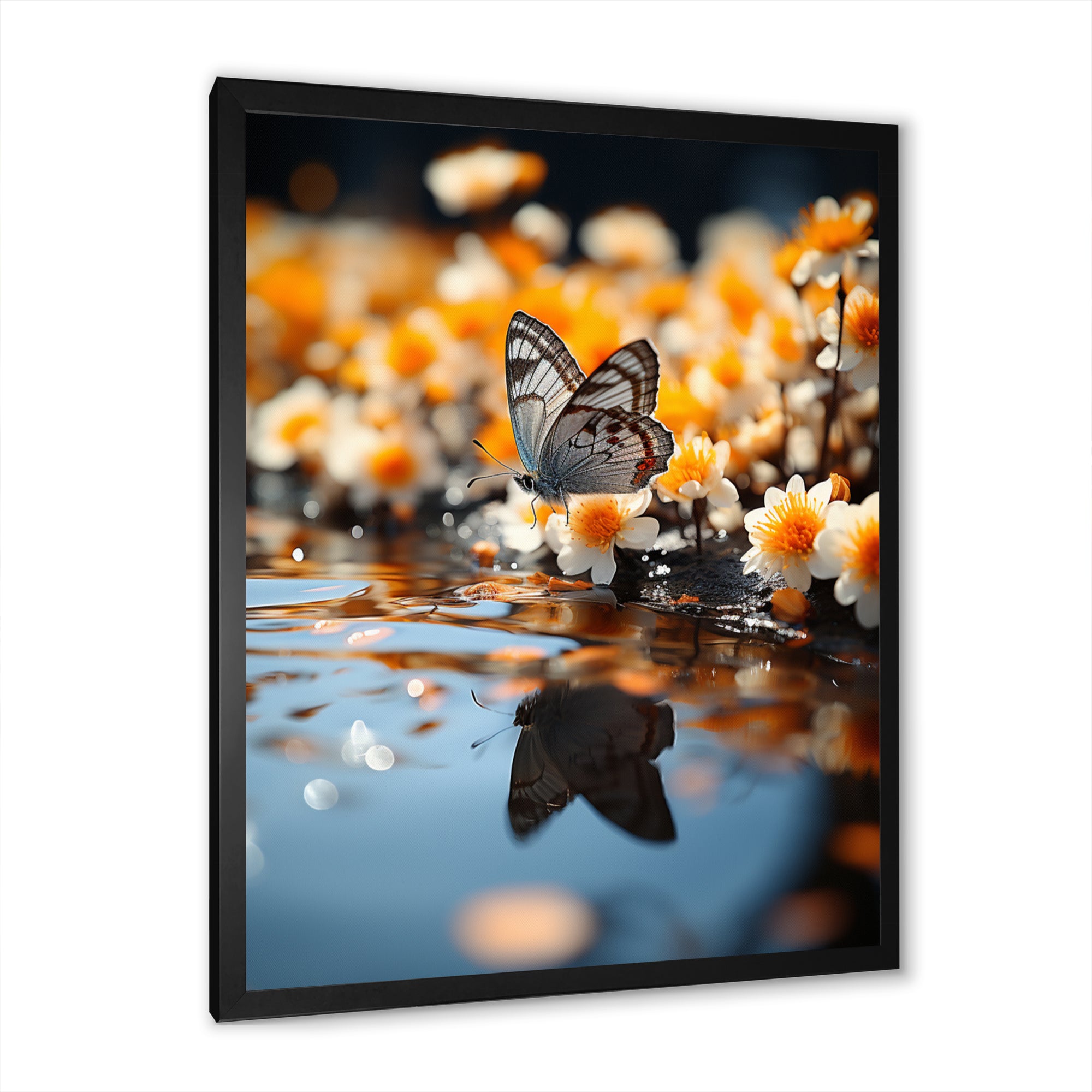 Orange Butterfly Floating Wonder - Butterfly Wall Art Prints