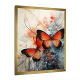 Orange Teal Butterfly Symphony Of Wings - Butterfly Large Canvas Wall Art