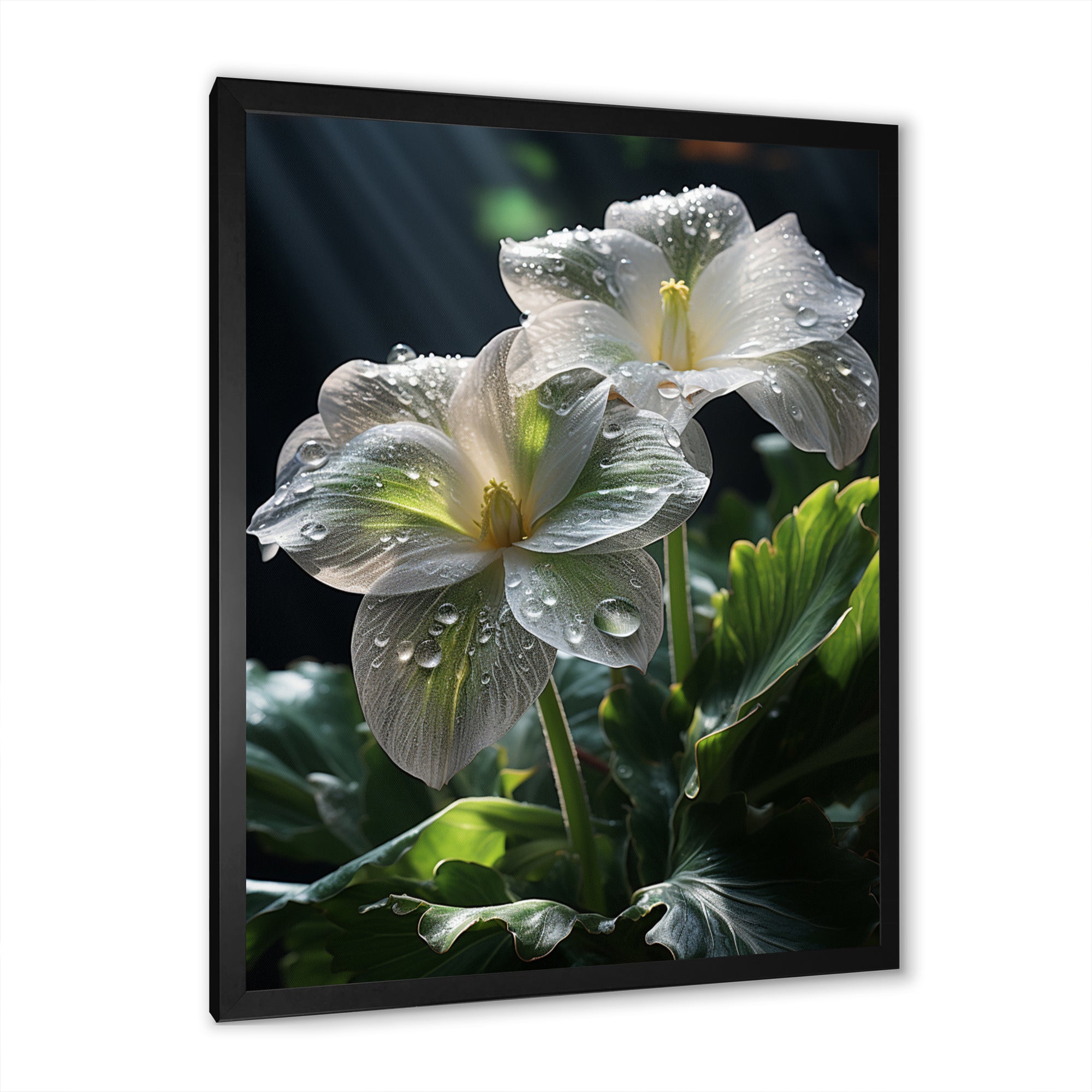 White Green Butterfly Portrait Vibrant - Butterfly Canvas Wall Art