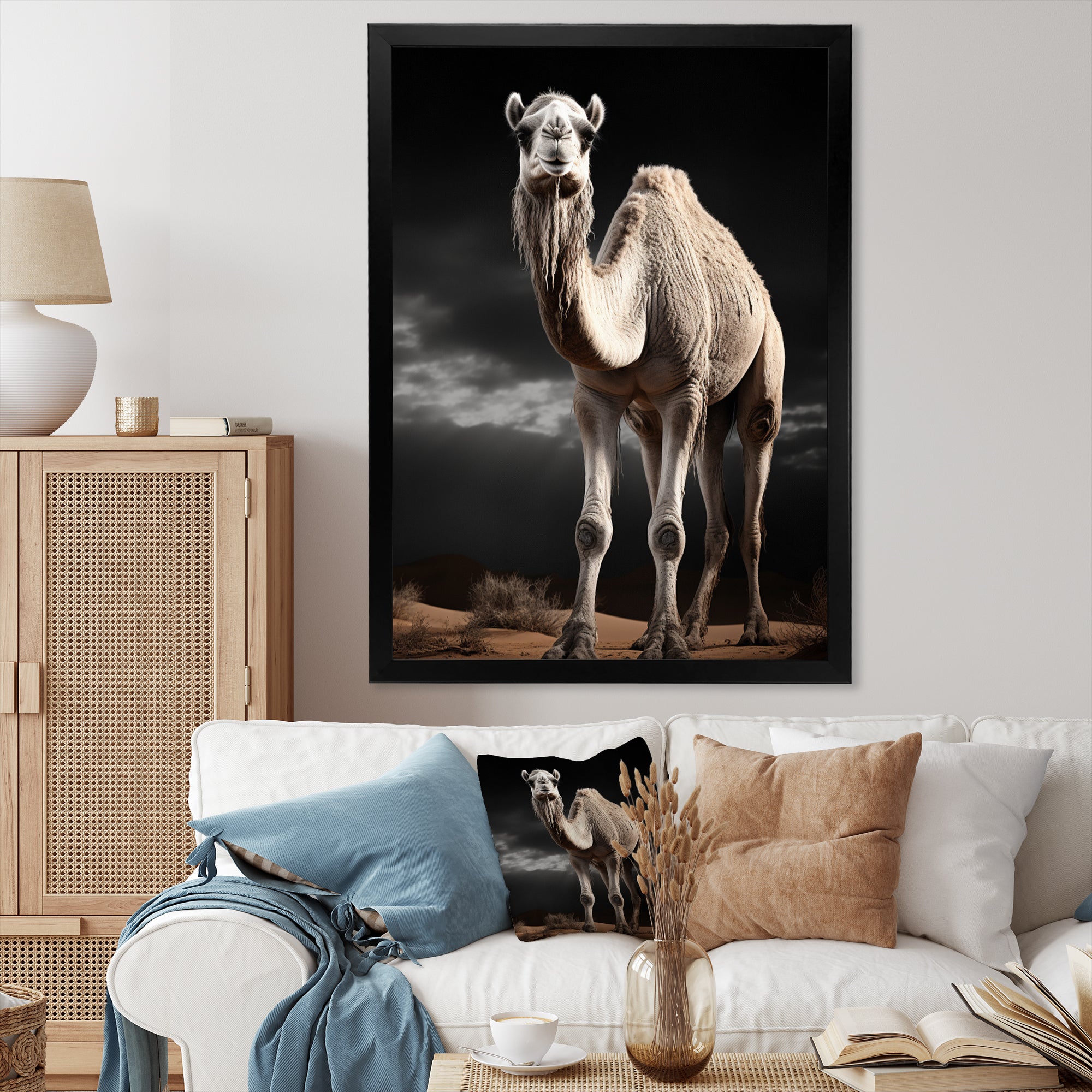 Camel Graceful Steps - Camel Framed Canvas Art