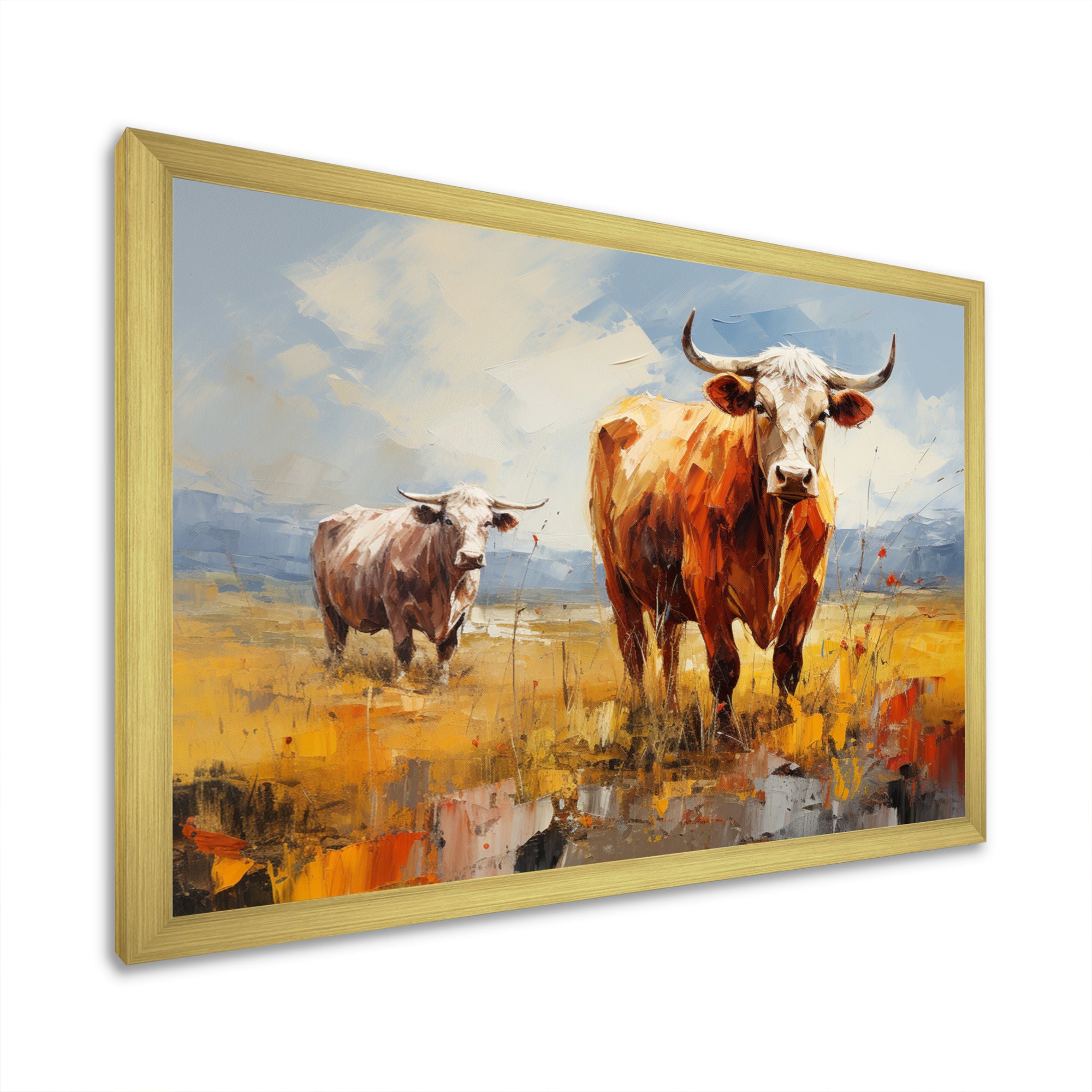 Cattle Pastoral Grazers Collage - Cattle Living Room Wall Art