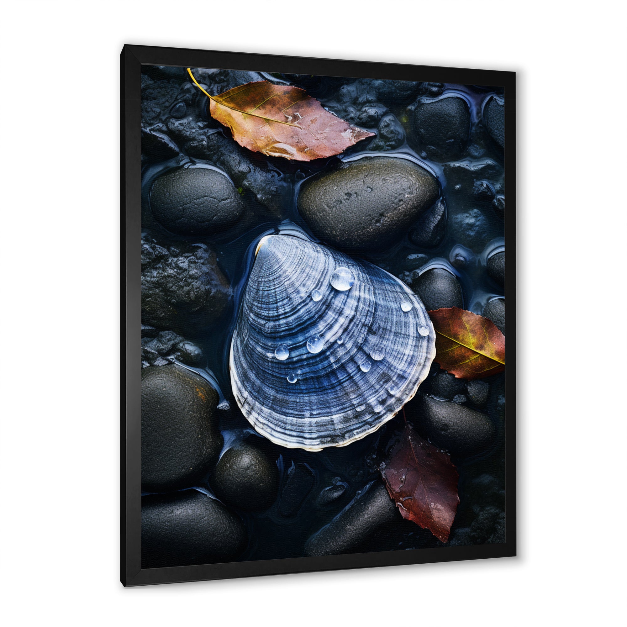 Grey Clam Dappled Depths - Clam Bedroom Wall Art