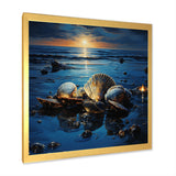 Teal Clam Midnight Elegance - Clam Canvas Wall Art