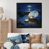 White Clam Midnight Elegance - Clam Canvas Wall Art