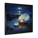 White Clam Midnight Elegance - Clam Canvas Wall Art