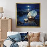 White Clam Midnight Elegance - Clam Canvas Wall Art