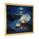 White Clam Midnight Elegance - Clam Canvas Wall Art