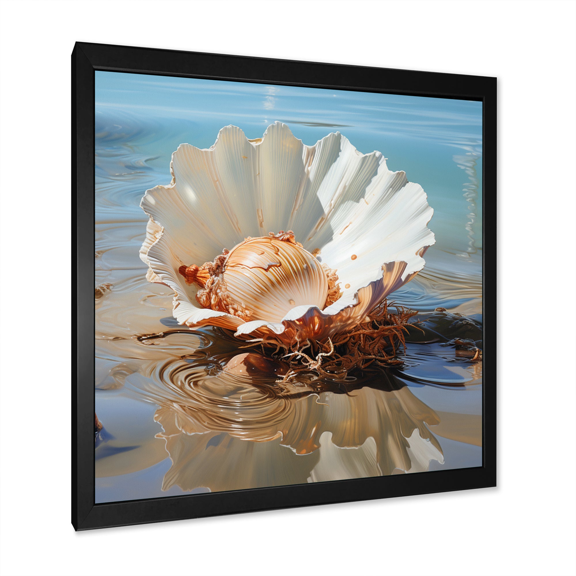 White Clam Ocean Whispers - Clam Wall Art Prints