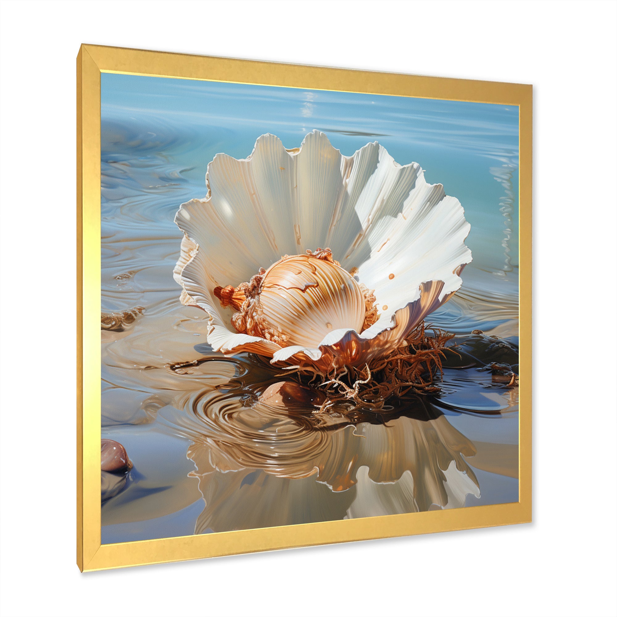 White Clam Ocean Whispers - Clam Wall Art Prints