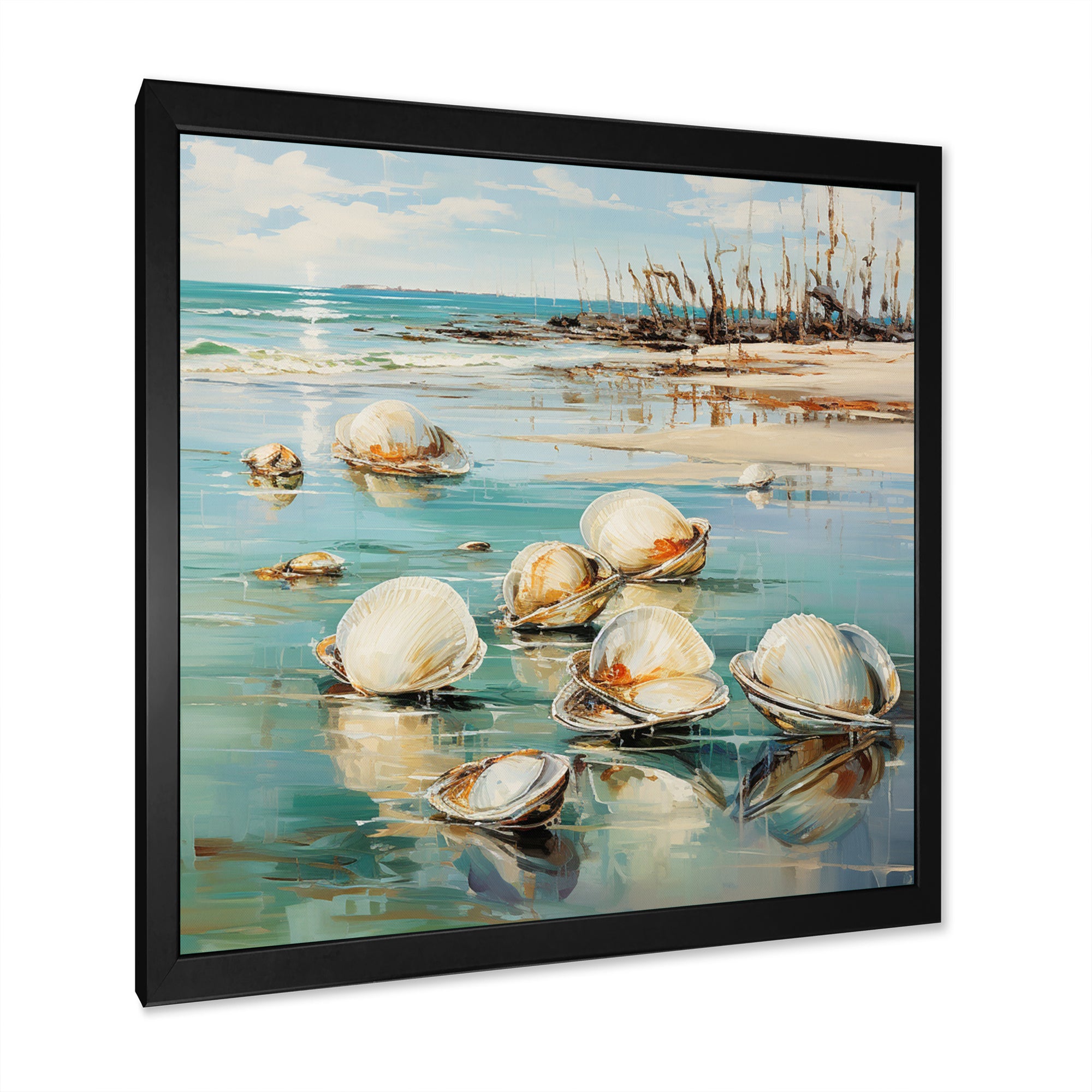 Turquoise Clam Oceanic Rhythm - Turquoise Clam Wall Art