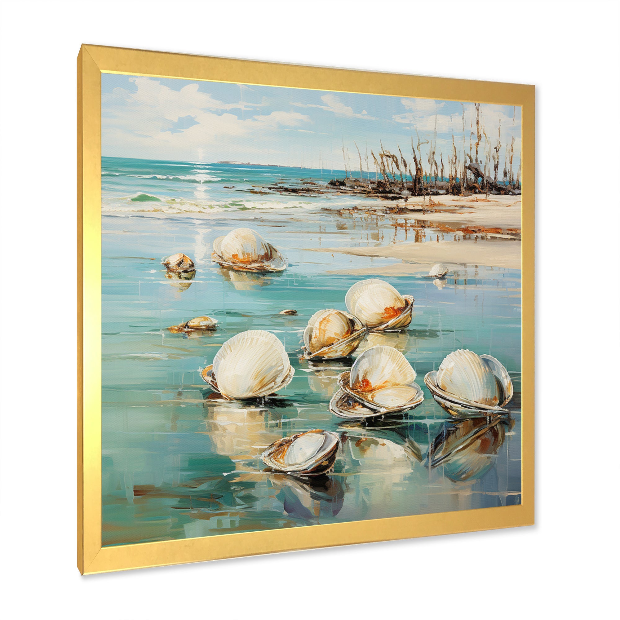 Turquoise Clam Oceanic Rhythm - Turquoise Clam Wall Art