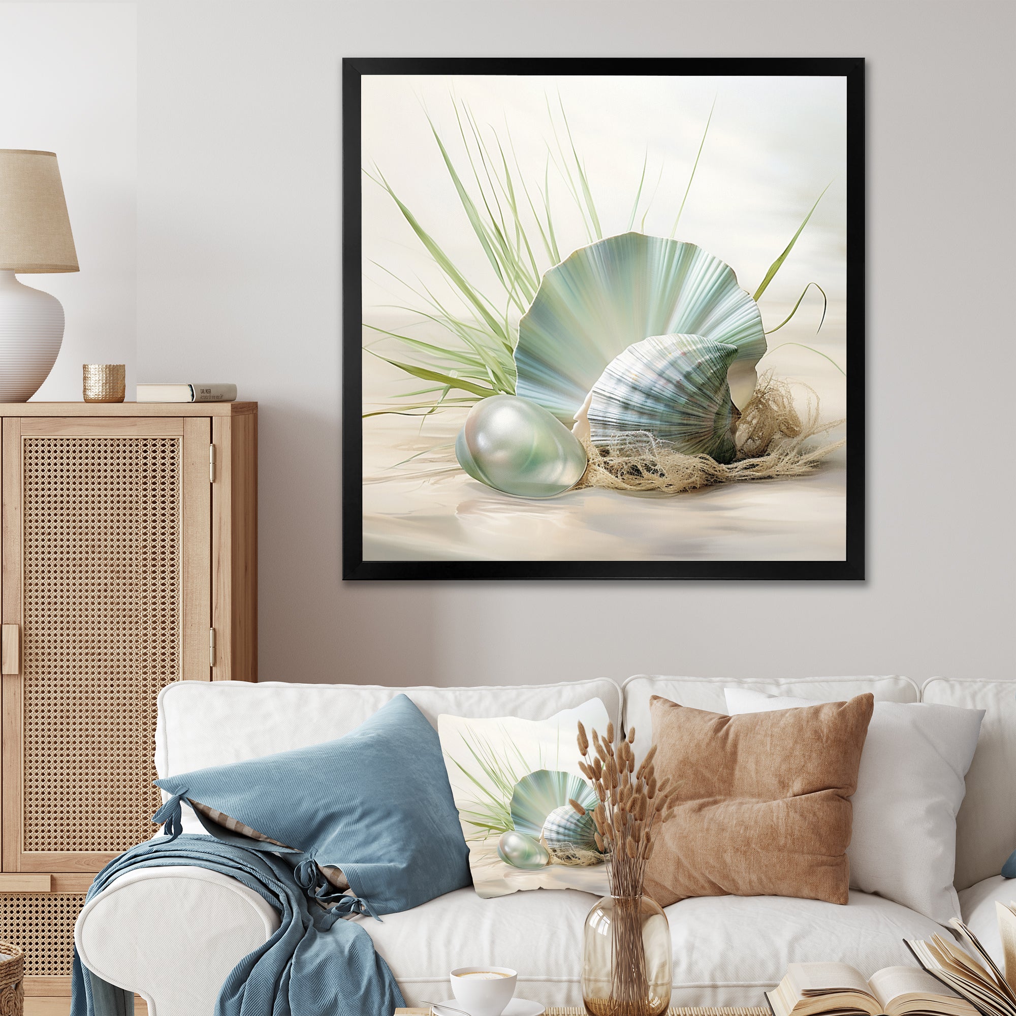 Clam Underwater Serenity - Clam Canvas Wall Art