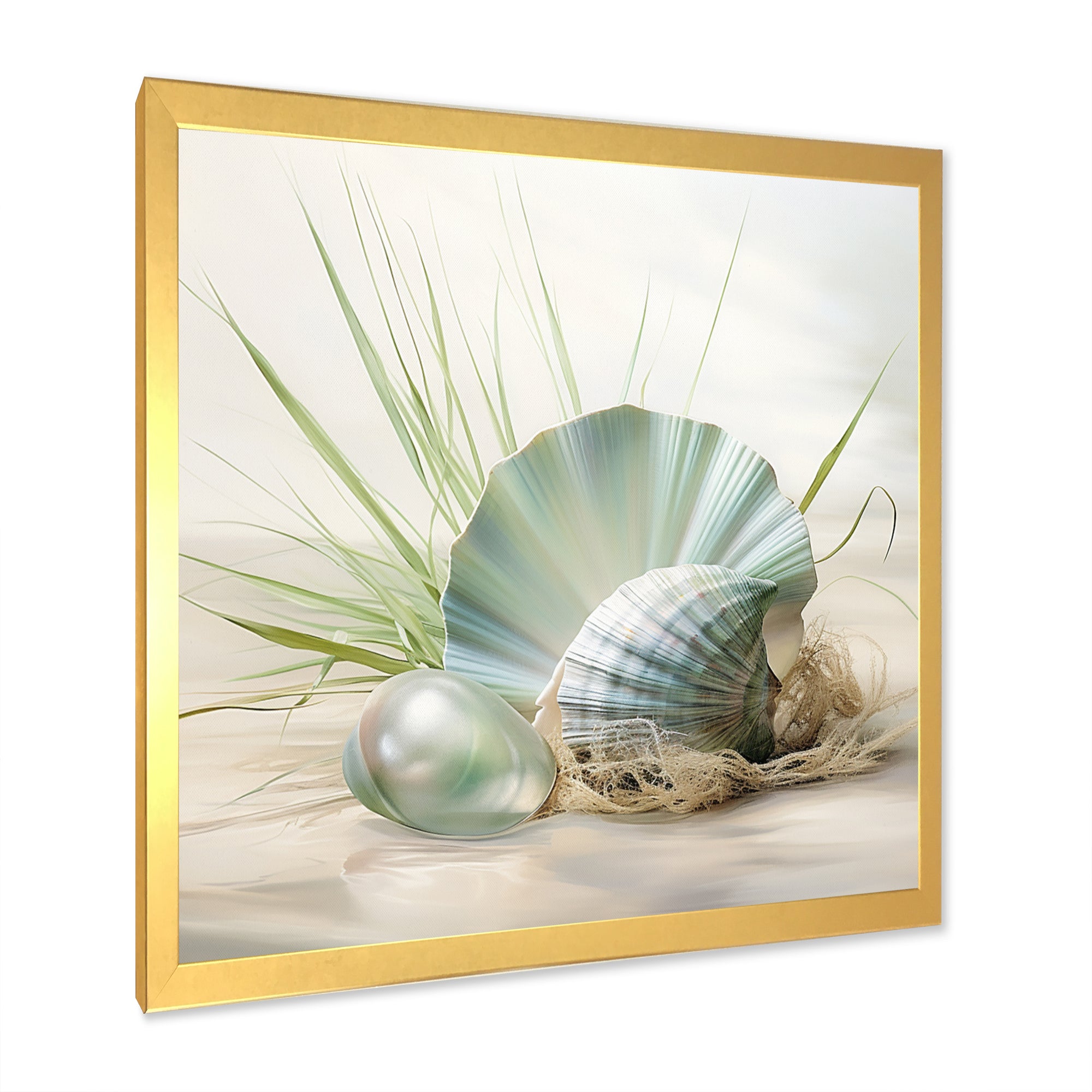 Clam Underwater Serenity - Clam Canvas Wall Art