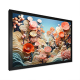 Coral Vibrant Reef Geometric - Coral Large Canvas Wall Art