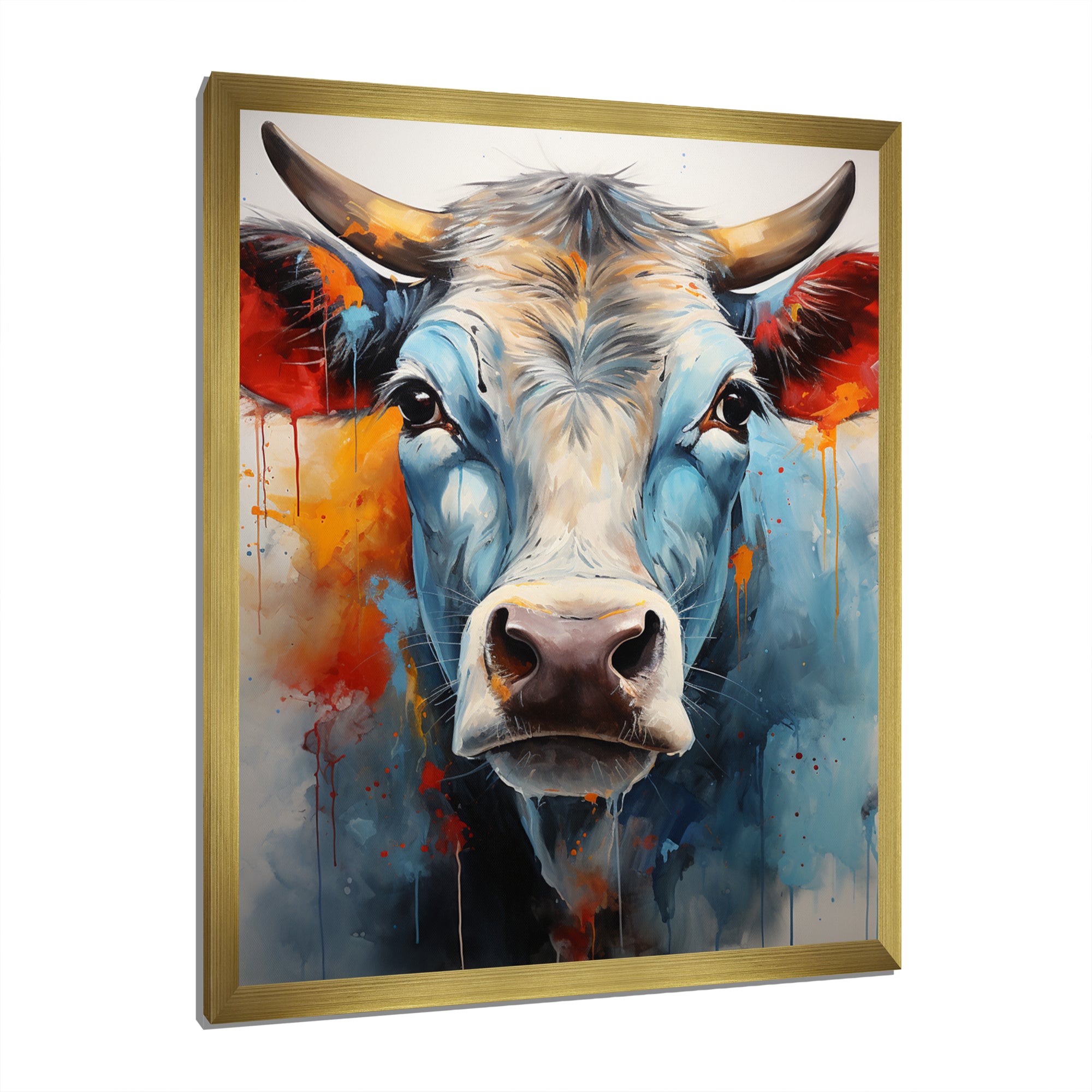 Cow Wisdom - Orange Cow Wall Art