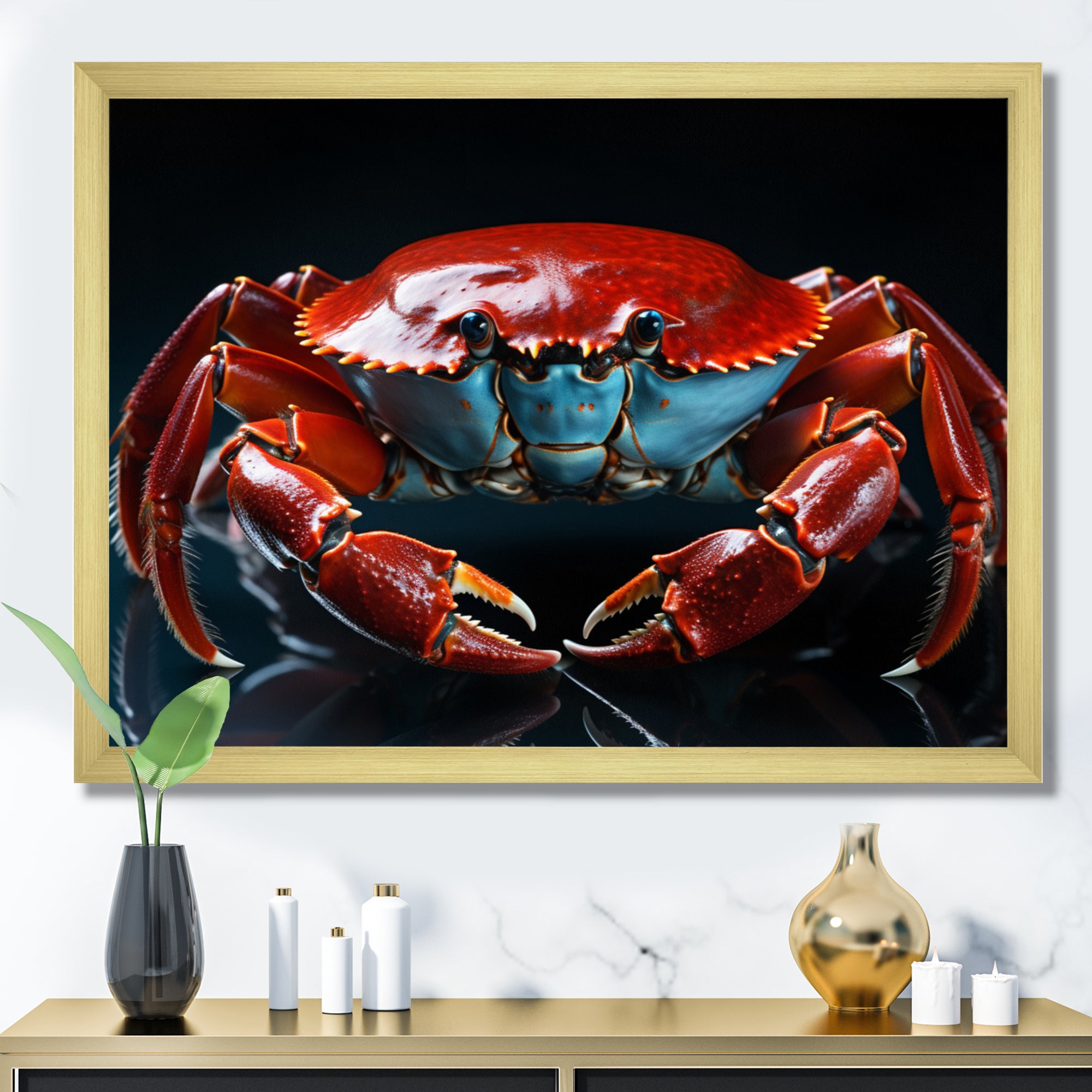 Crab Portrait - Crab Canvas Wall Art