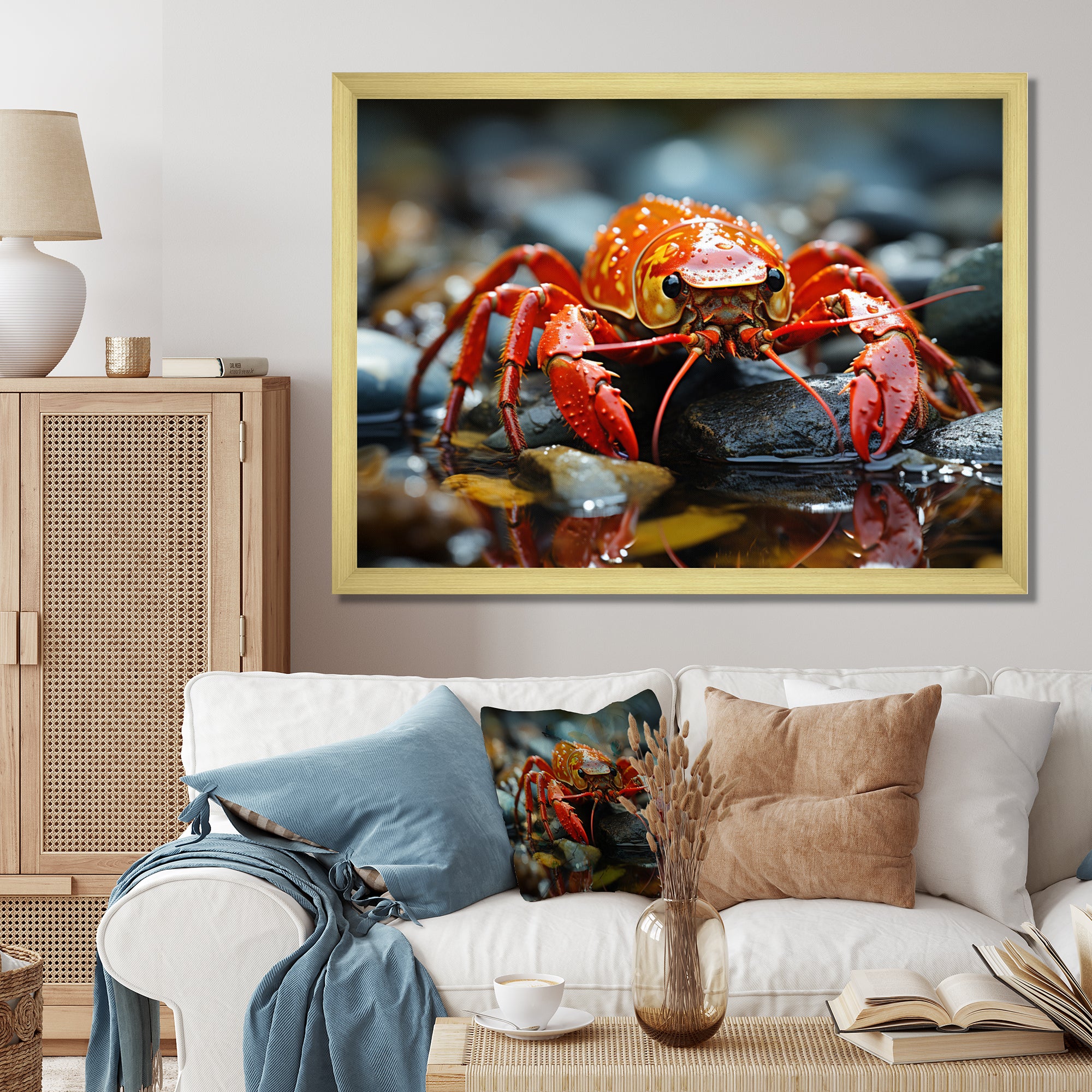 Crayfish River Jewels - Crayfish Large Canvas Wall Art
