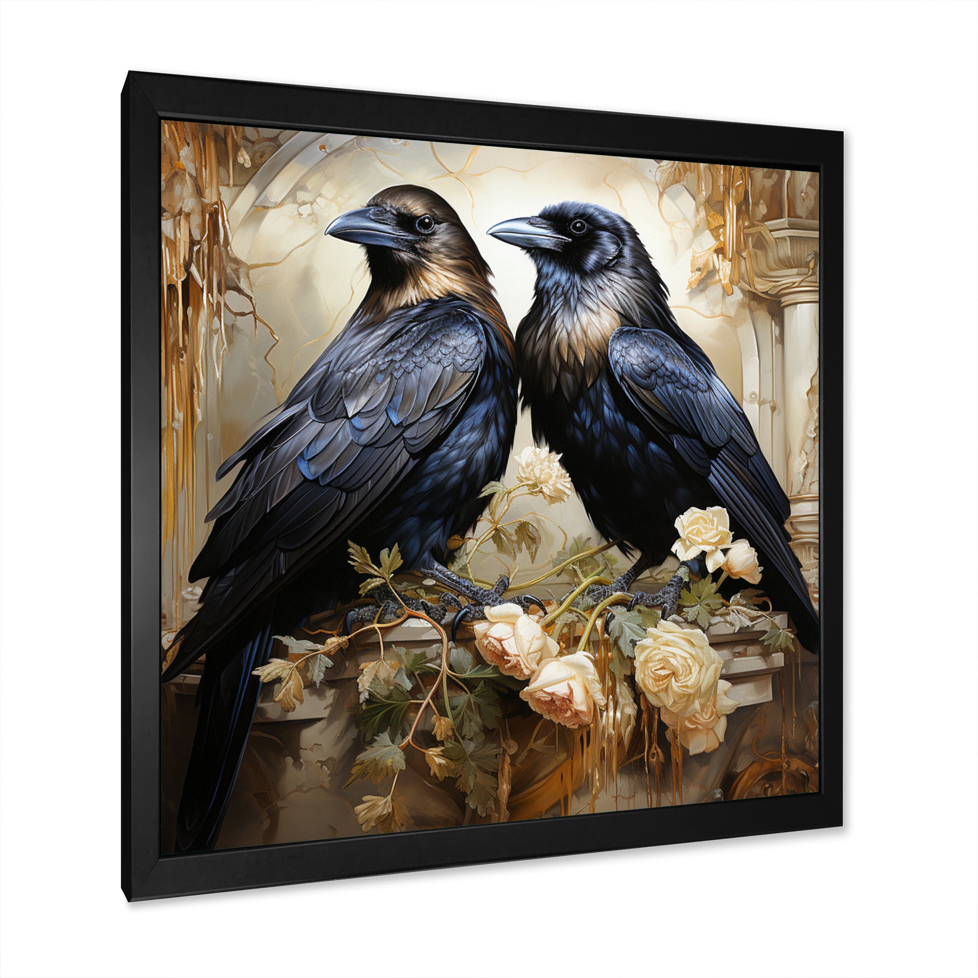 Crow Golden Elegance - Crow Wall Decor