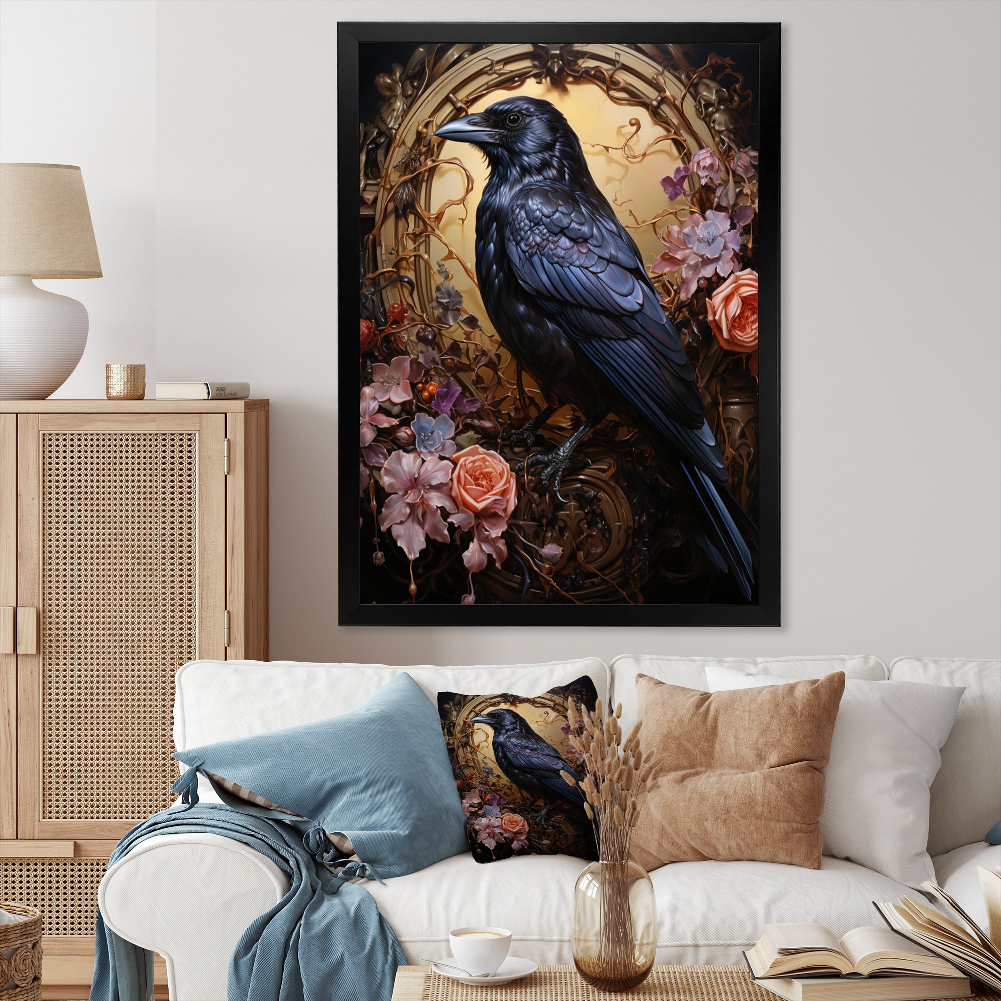 Crow Opulent Oath - Crow Canvas Wall Art