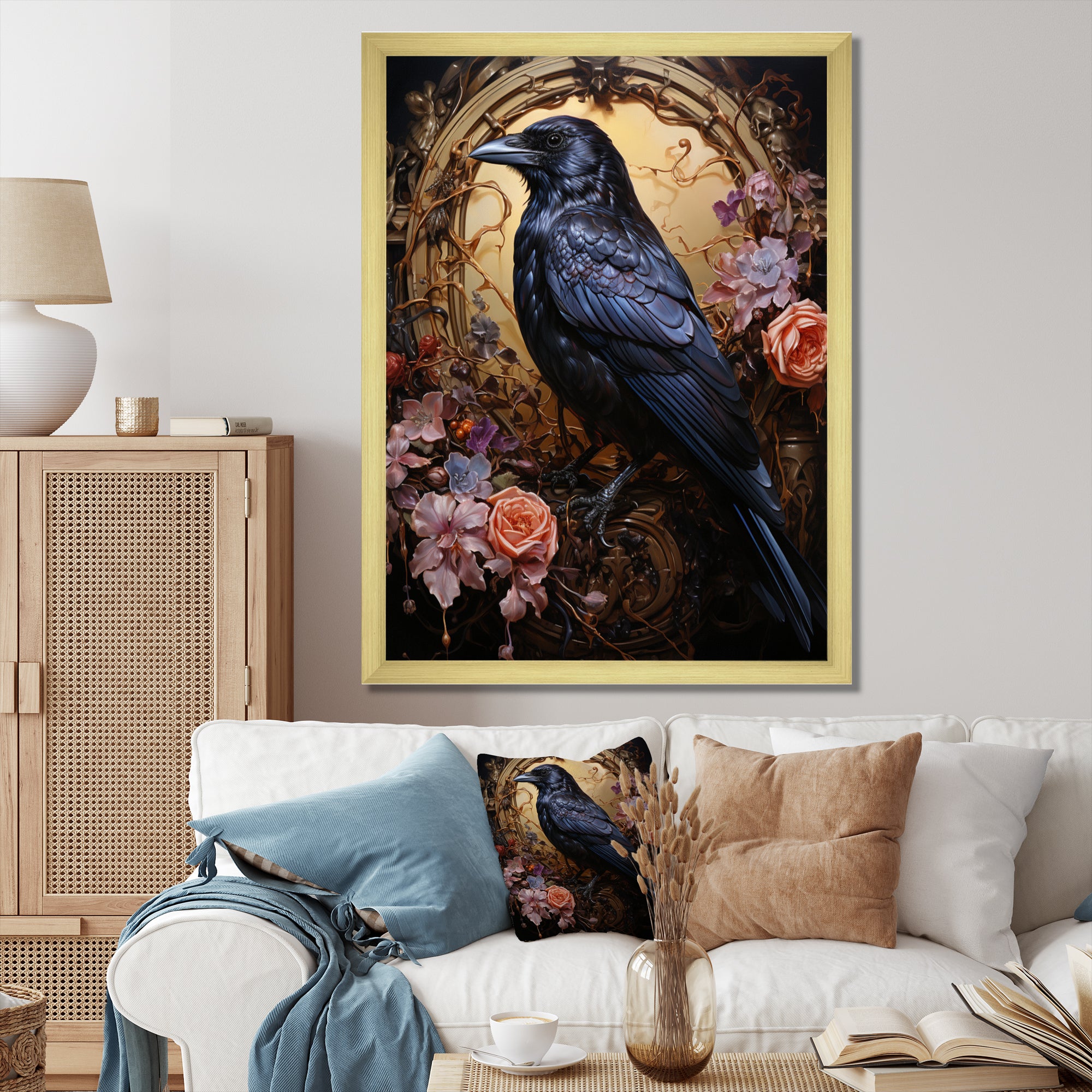 Crow Opulent Oath - Crow Canvas Wall Art
