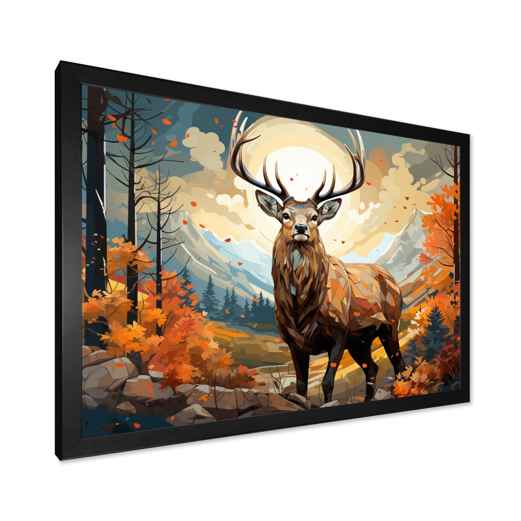 Deer Abstracted Forest - Deer Wall Art Prints