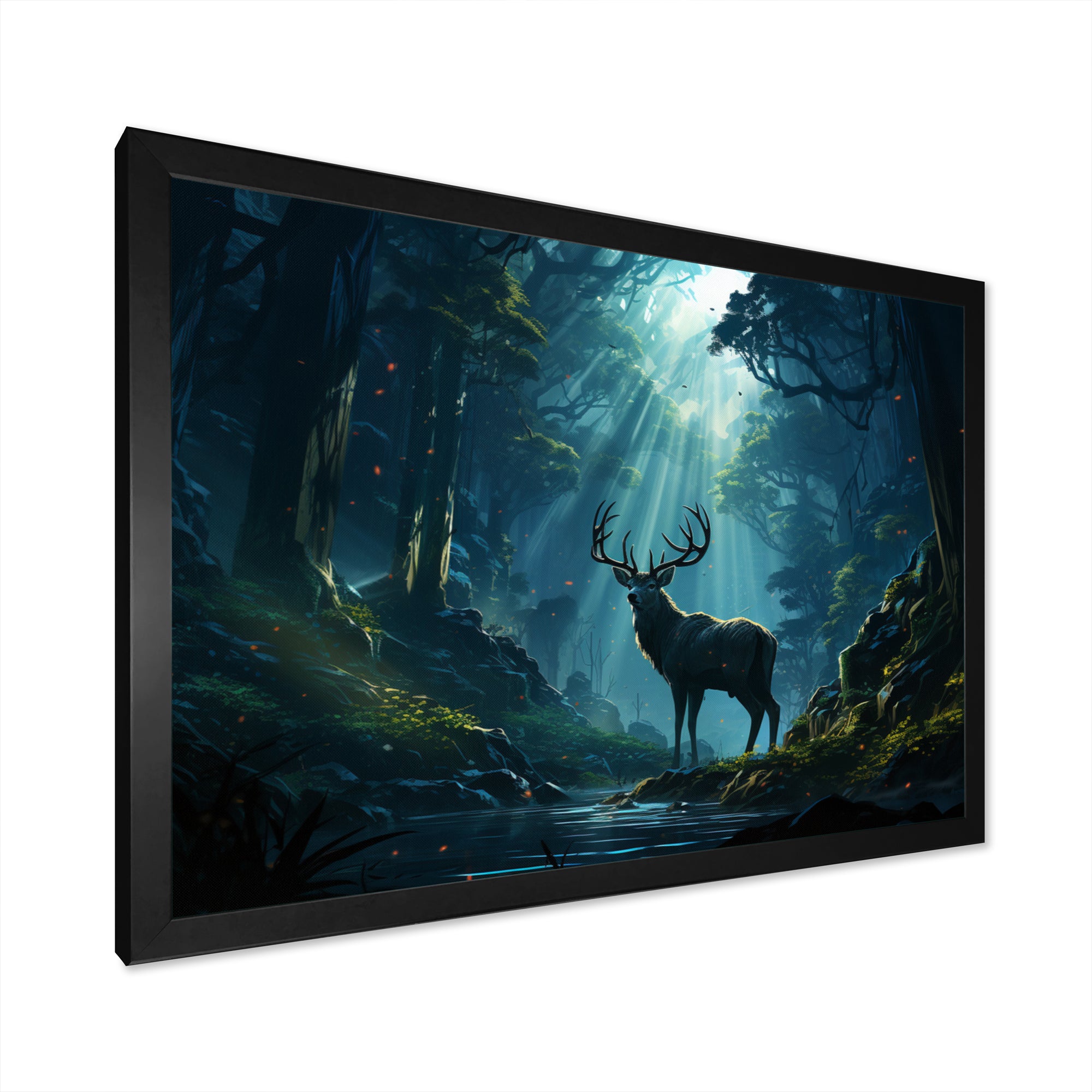 Deer Dancing Shadows - Deer Large Canvas Wall Art