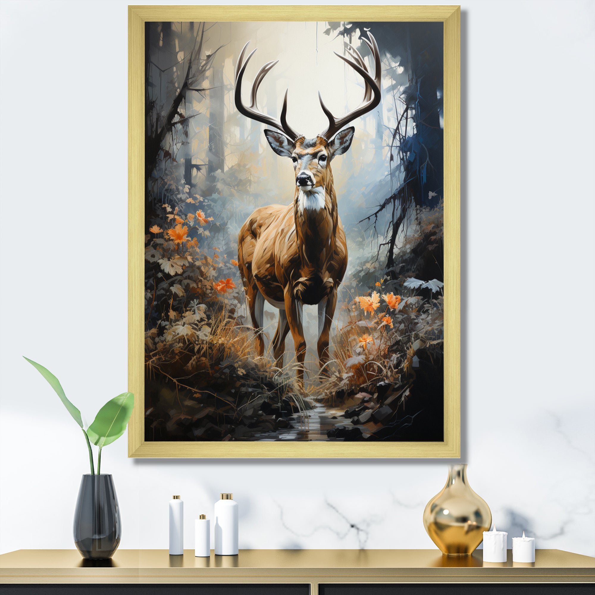Deer Dappled Twilight - Deer Home Decor Art