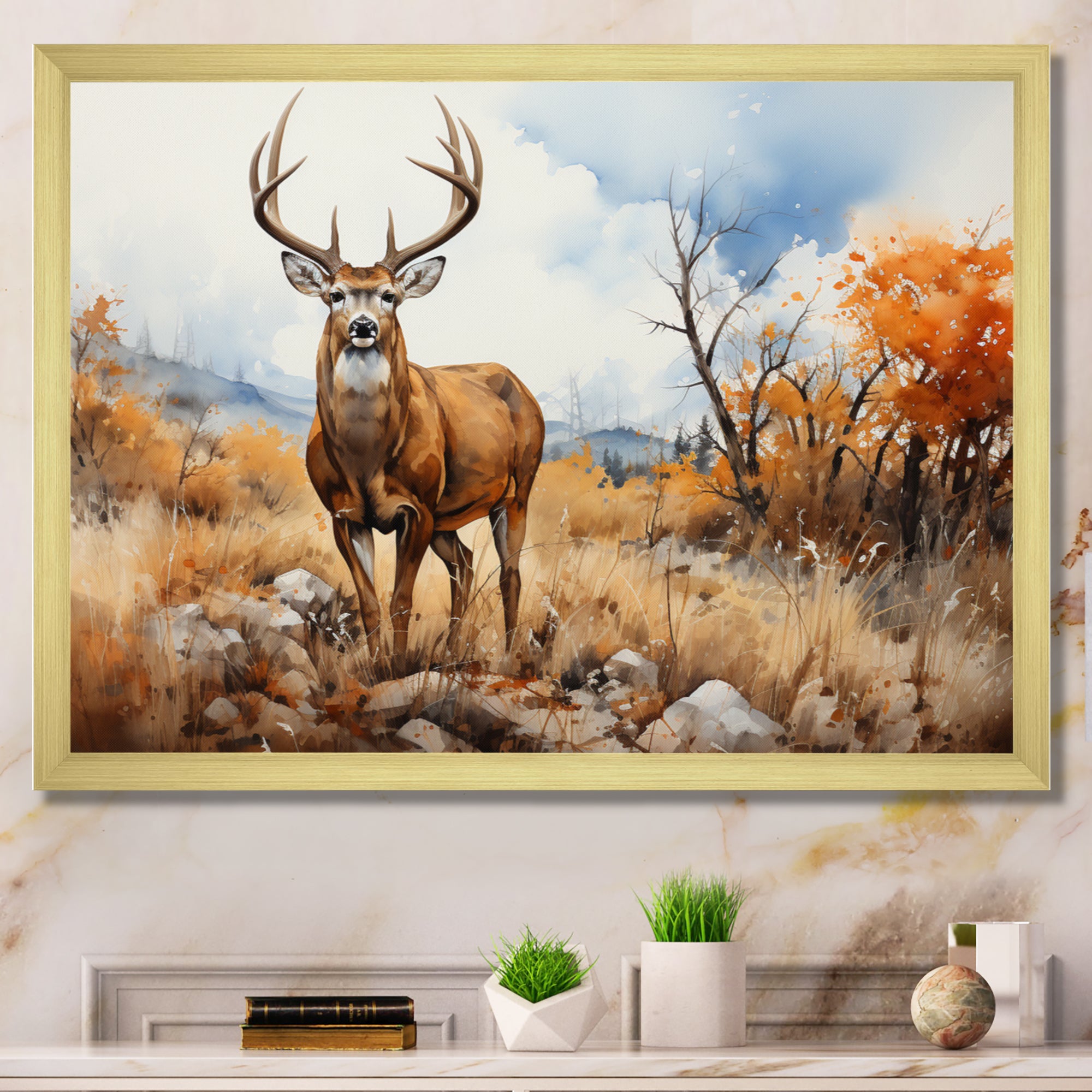 Deer Golden Serenity - Deer Wall Decor