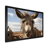 Grey Donkey Portrait - Donkey Canvas Wall Art