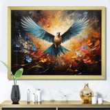 Teal Dove Winged Harmony Collage - Dove Framed Canvas Art
