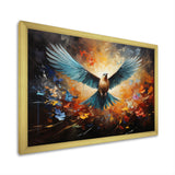 Teal Dove Winged Harmony Collage - Dove Framed Canvas Art