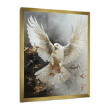 White Dove Winged Messenger - Dove Living Room Wall Art
