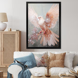 Pink Dove Winged Messenger - Dove Bedroom Wall Art