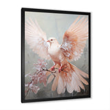 Pink Dove Winged Messenger - Dove Bedroom Wall Art