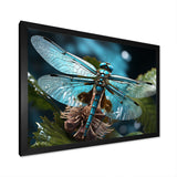 Teal Dragonfly Airborne Jewel - Dragonfly Canvas Wall Art