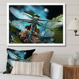 Teal Dragonfly Airborne Jewel - Dragonfly Canvas Wall Art