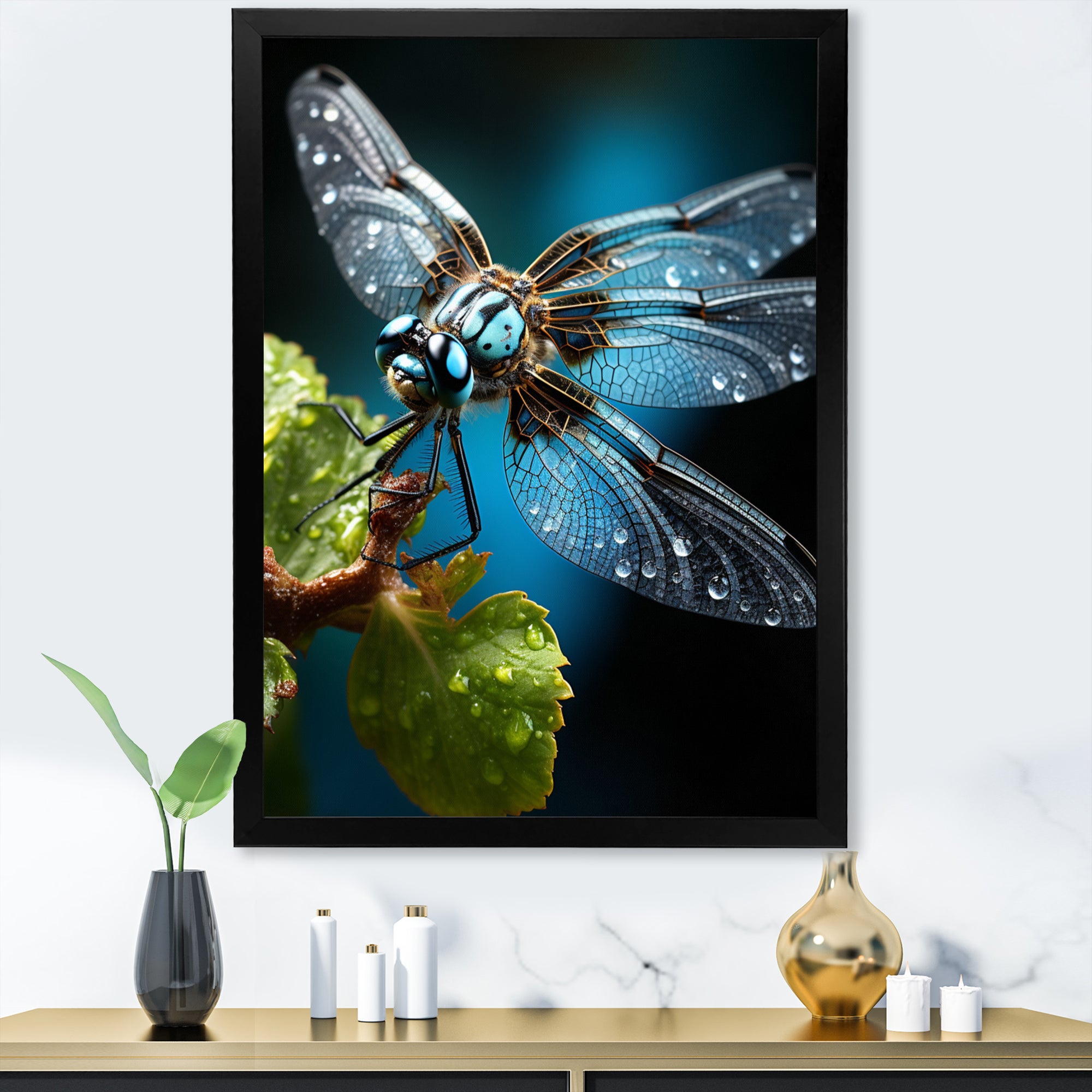 Teal Dragonfly Insects Flight - Dragonfly Wall Decor